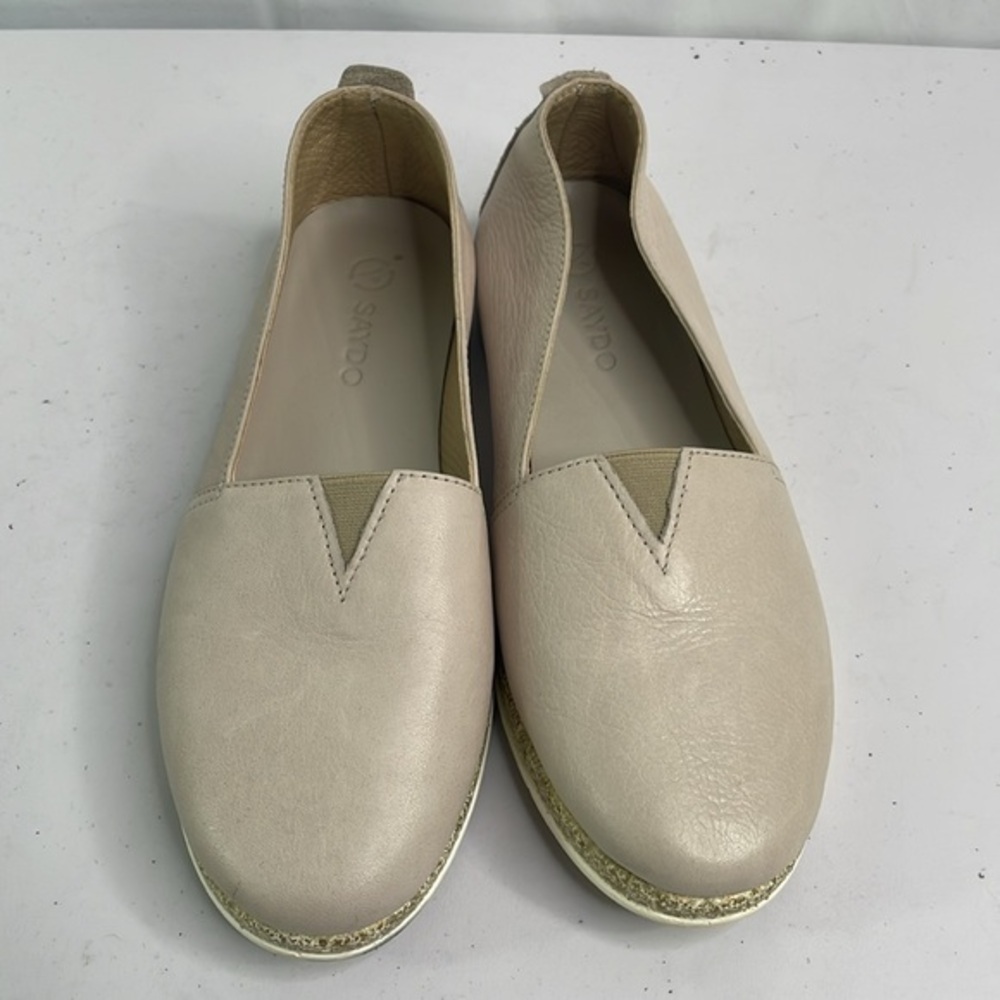 Saydo leather cream  slip on flats: